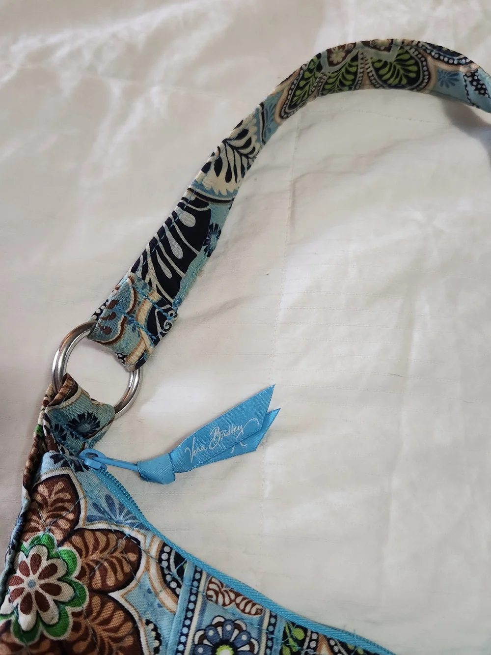 Vera Bradley Light Blue Floral Quilted Shoulder Bag